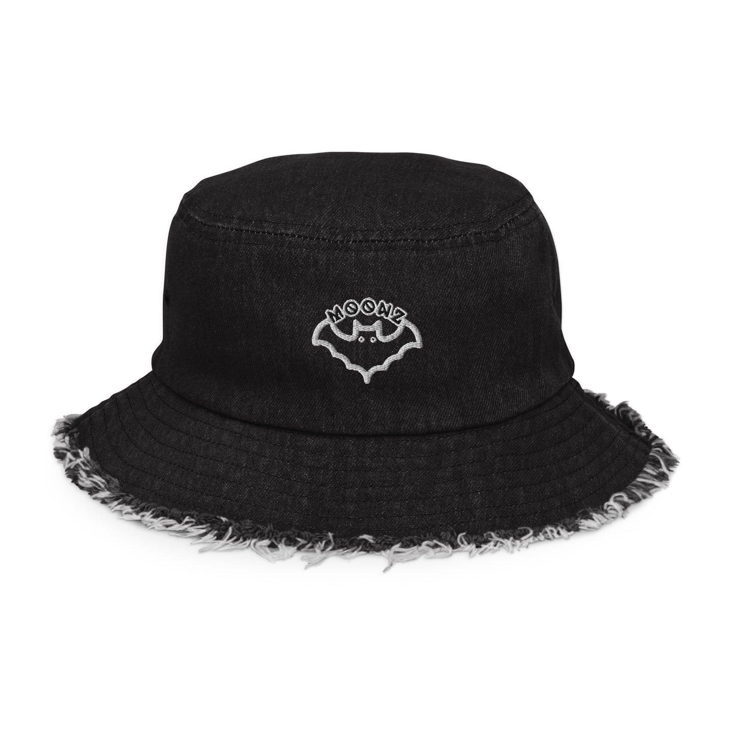 Logo Distressed Denim Bucket Hat