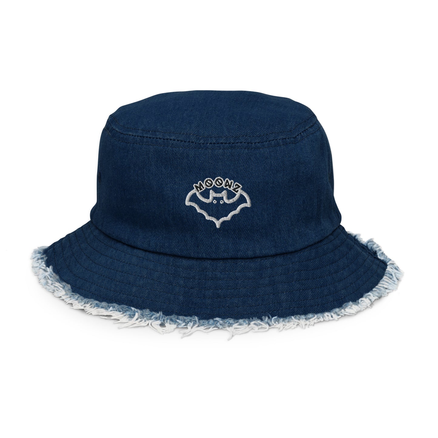 Logo Distressed Denim Bucket Hat