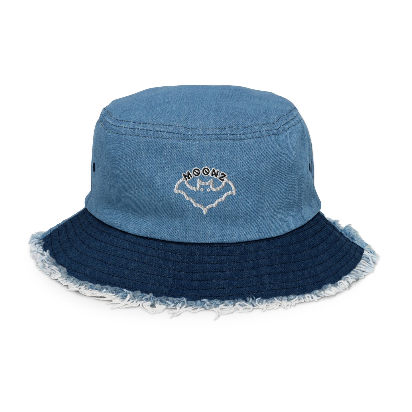 Logo Distressed Denim Bucket Hat