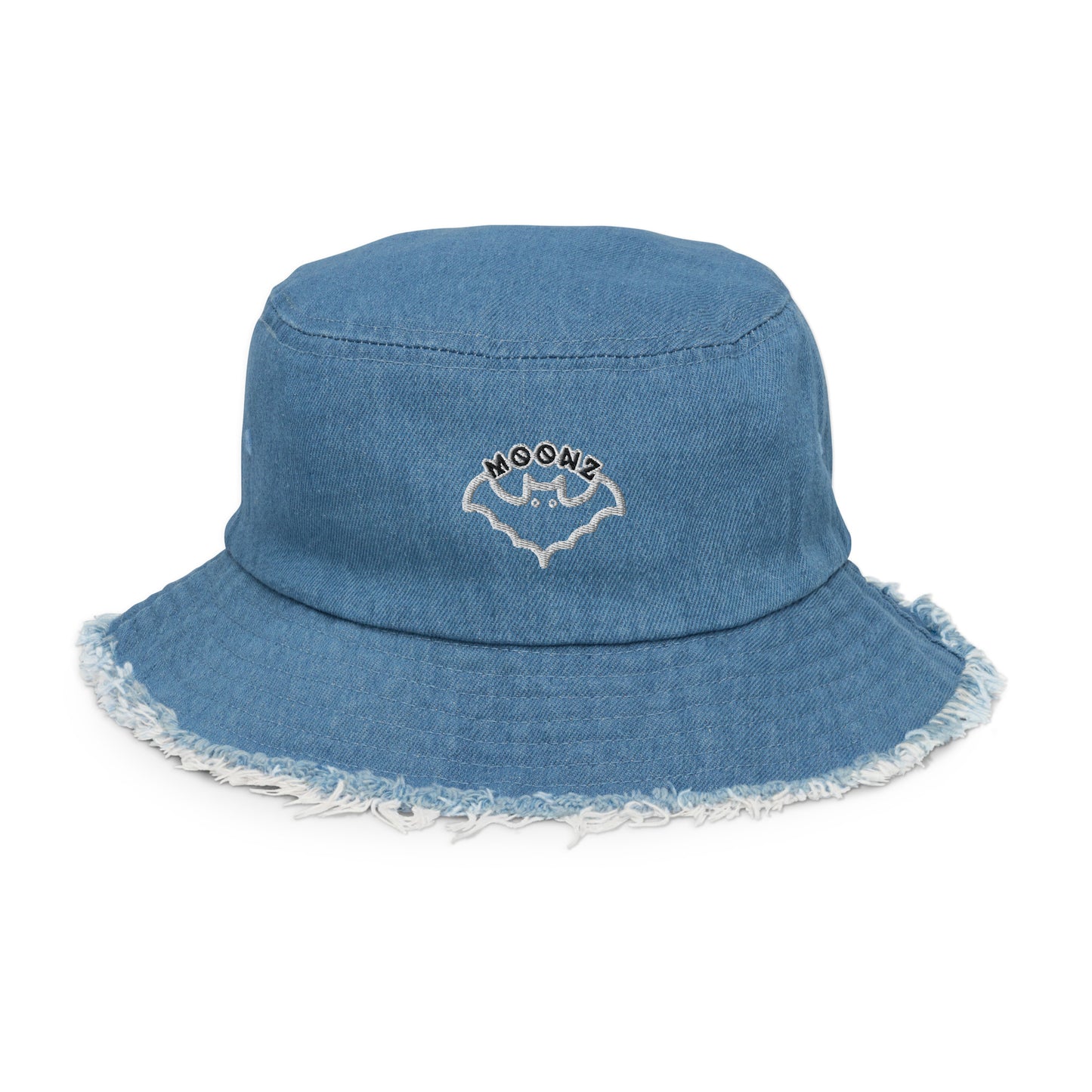 Logo Distressed Denim Bucket Hat