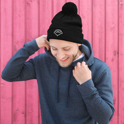 Gorro con pompón y logo